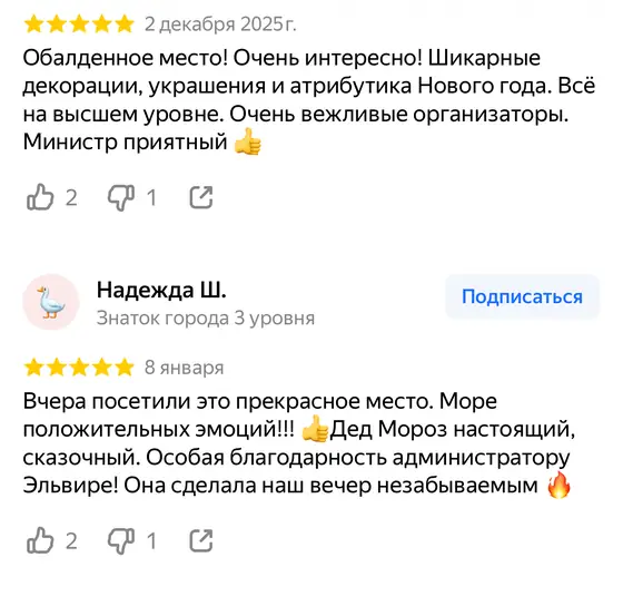 Отзыв о Министерстве новогодних дел на Яндекс Картах, оценка 5 из 5 (скриншот 19)