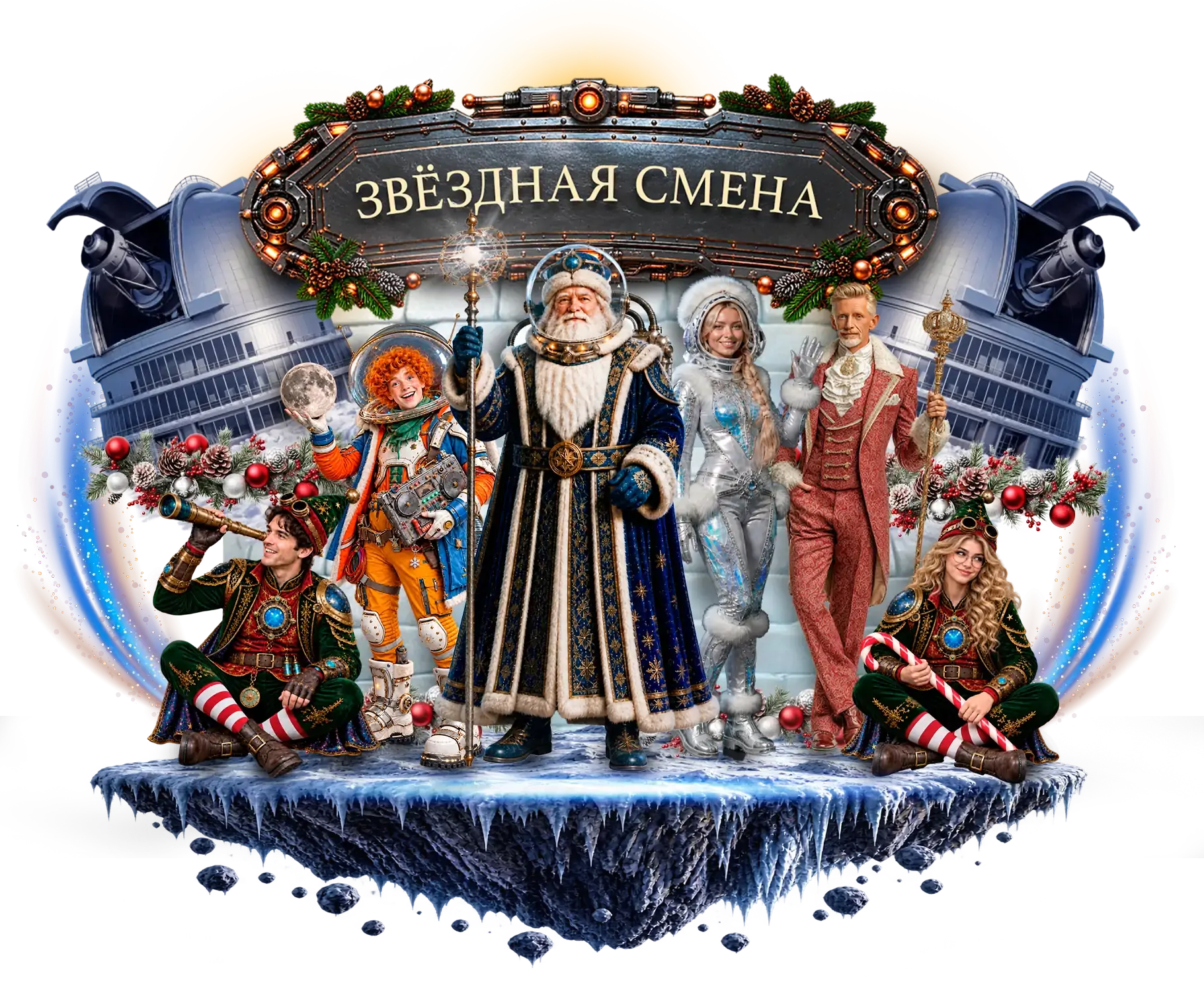 Звёздная смена: Дед Мороз, Снегурочка, Астроном и АстроГномы у обсерватории